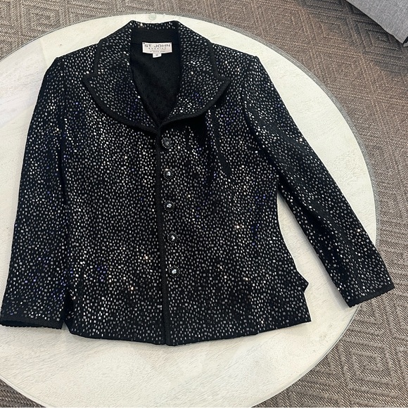 St. John Jackets & Blazers - St. John Black Sequin Sparkle Knit Blazer